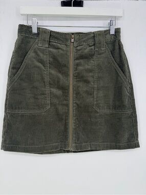 Hollister Corduroy Zip Up Front Skirt